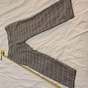 Retro plaid skinny fit pants